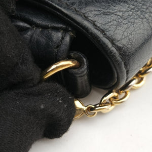Pre-owned Fendi Fendista Pochette Black Leather 8M0276 shoulderbag | stylenewstar