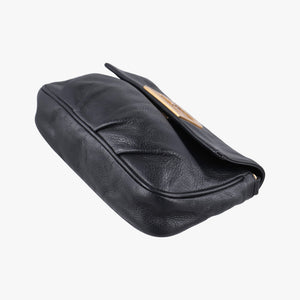 Pre-owned Fendi Fendista Pochette Black Leather 8M0276 shoulderbag | stylenewstar