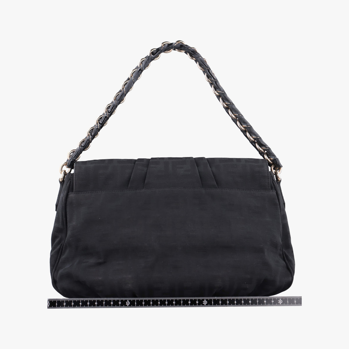 Pre-owned Fendi Mia Flap Black canvas 8BR614 shoulderbag | stylenewstar