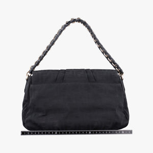 Pre-owned Fendi Mia Flap Black canvas 8BR614 shoulderbag | stylenewstar