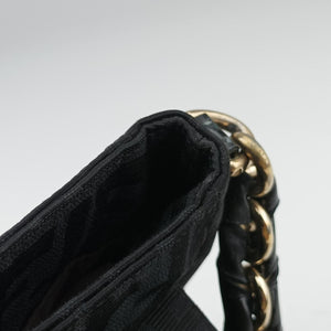 Pre-owned Fendi Mia Flap Black canvas 8BR614 shoulderbag | stylenewstar