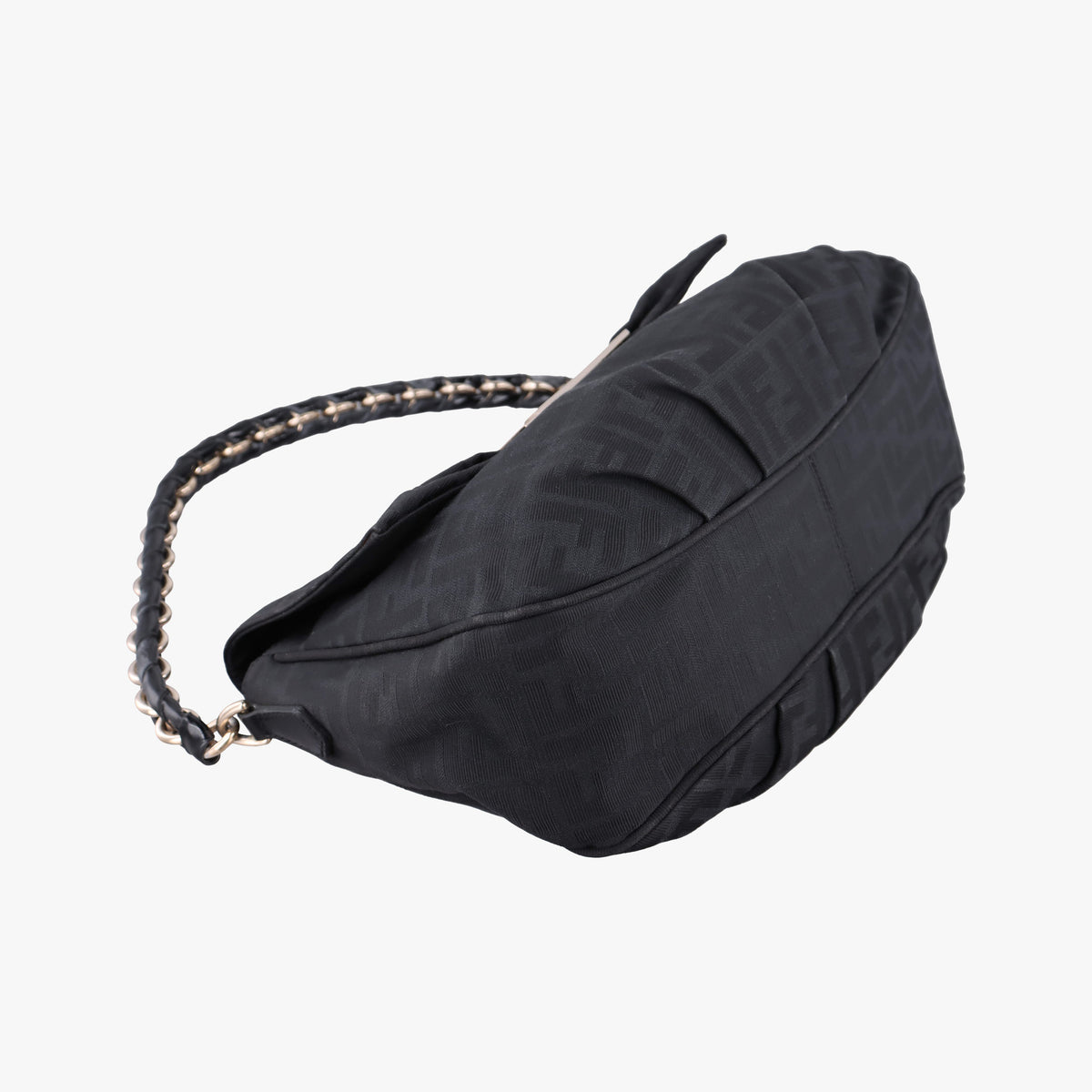 Pre-owned Fendi Mia Flap Black canvas 8BR614 shoulderbag | stylenewstar