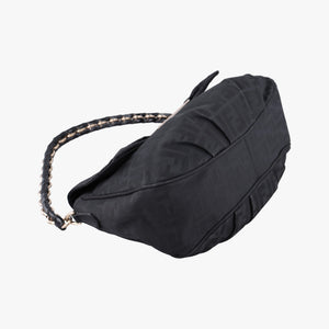 Pre-owned Fendi Mia Flap Black canvas 8BR614 shoulderbag | stylenewstar