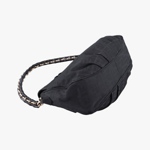 Pre-owned Fendi Mia Flap Black canvas 8BR614 shoulderbag | stylenewstar