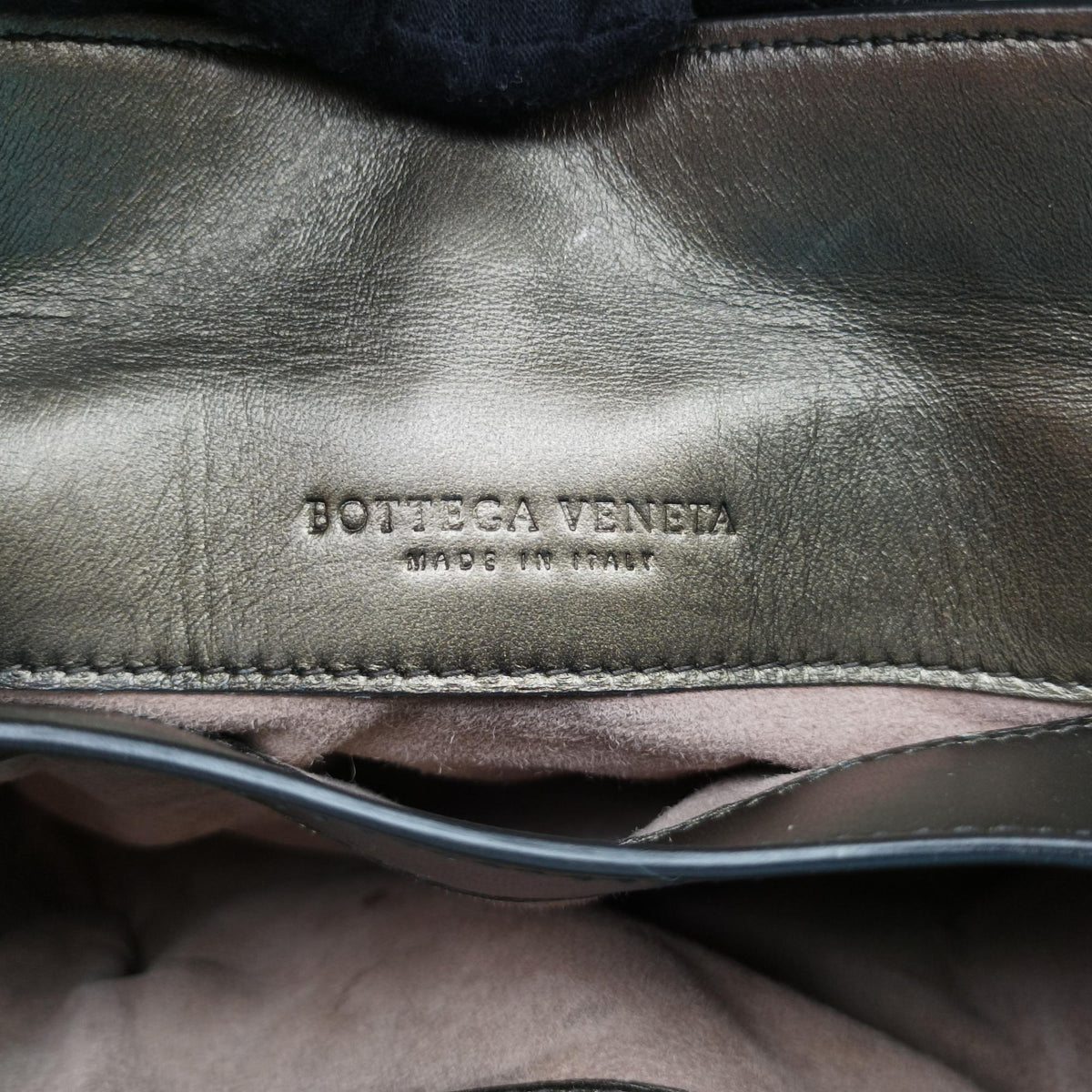 Pre-owned Bottega Veneta Tricolor Piazza Grey×Brown x Khaki leather M44797 shoulderbag | stylenewstar