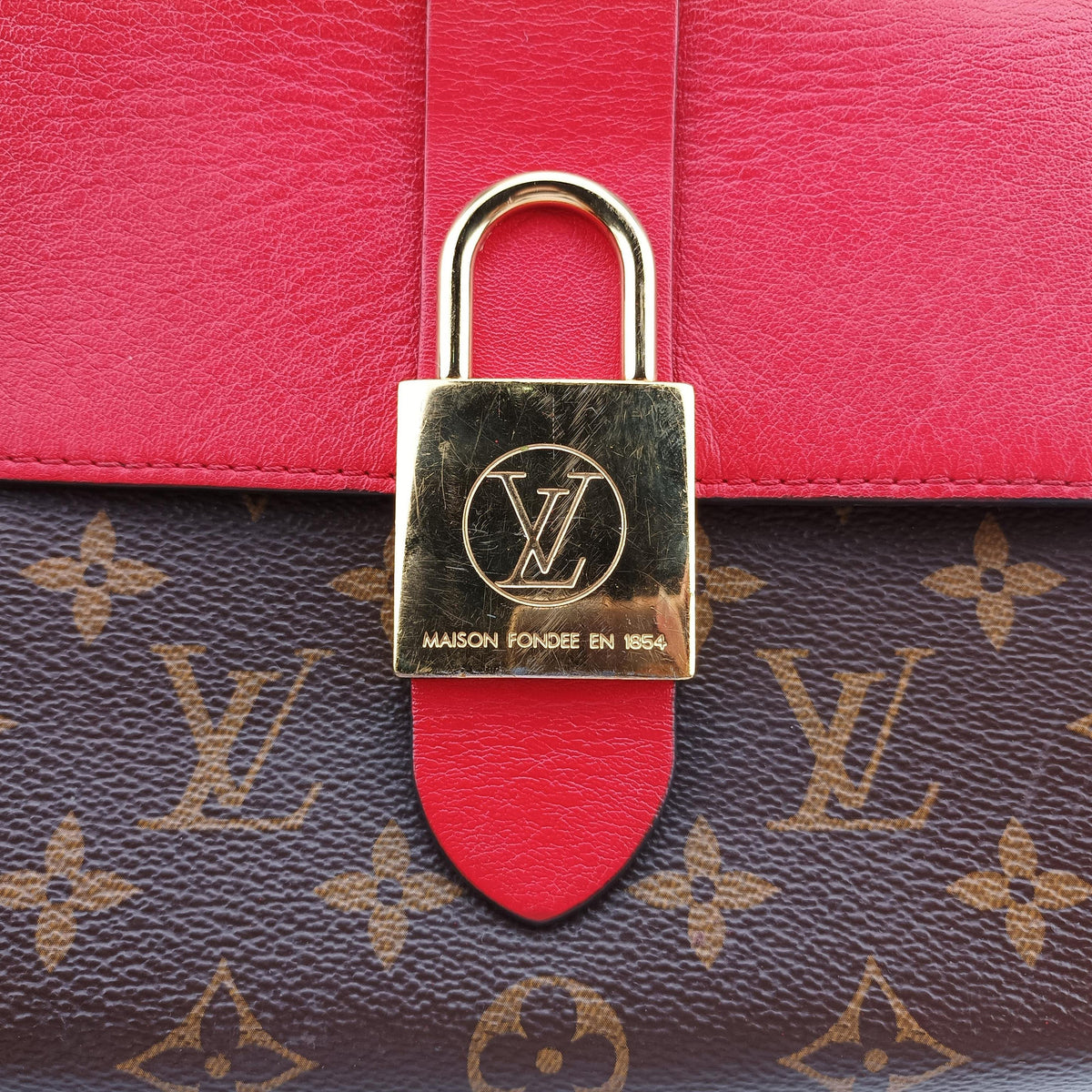 Vintage Louis Vuitton Locky BB Monogram/Brown×Coqulicot Monogram canvas×calf leather M44322 shoulderbag | stylenewstar