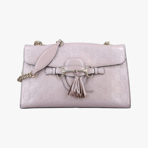 Pre-owned Gucci Emily Pink Patent Leather 295402 shoulderbag | stylenewstar