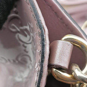 Pre-owned Gucci Emily Pink Patent Leather 295402 shoulderbag | stylenewstar