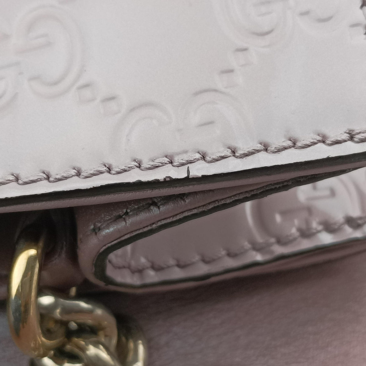Pre-owned Gucci Emily Pink Patent Leather 295402 shoulderbag | stylenewstar