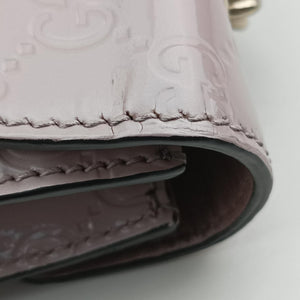 Pre-owned Gucci Emily Pink Patent Leather 295402 shoulderbag | stylenewstar
