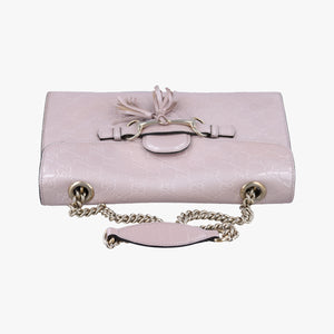 Pre-owned Gucci Emily Pink Patent Leather 295402 shoulderbag | stylenewstar