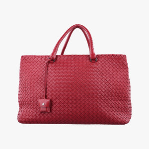 Secondhand Bottega Veneta Intrecciato Red lambskin  handbag | stylenewstar