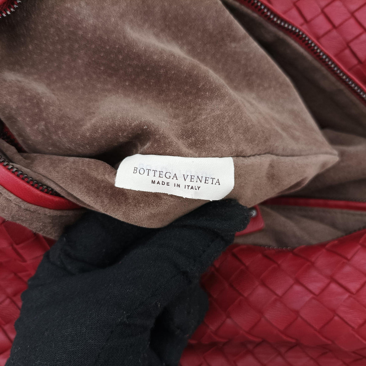 Secondhand Bottega Veneta Intrecciato Red lambskin  handbag | stylenewstar