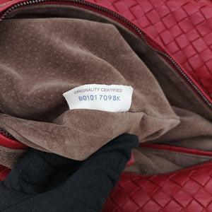 Secondhand Bottega Veneta Intrecciato Red lambskin  handbag | stylenewstar