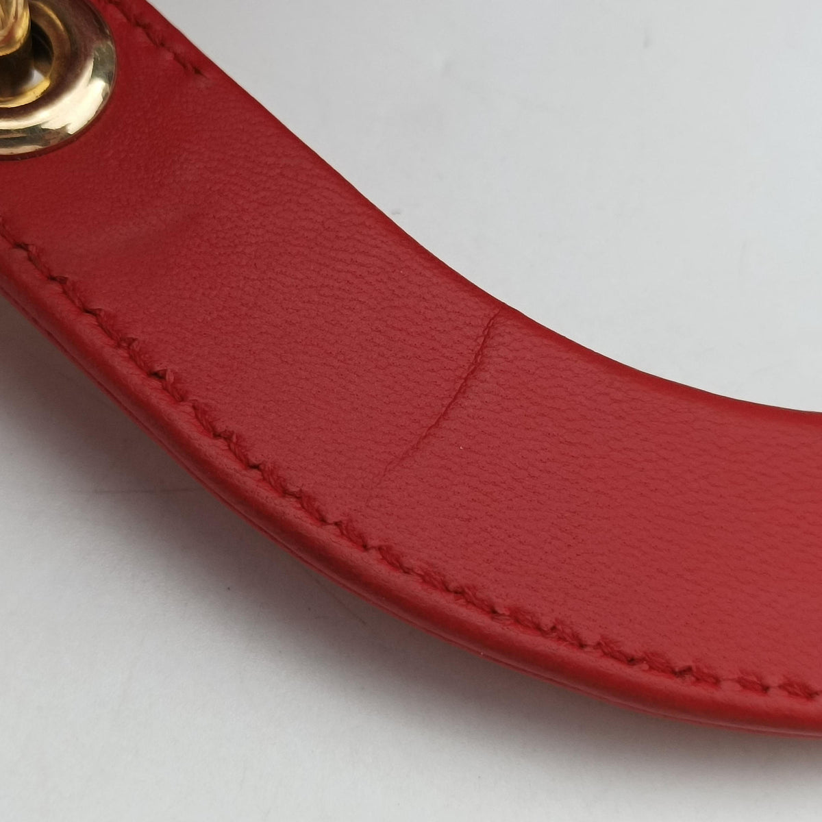 Pre-owned Christian Dior Lady Dior Red lambskin  shoulderbag | stylenewstar