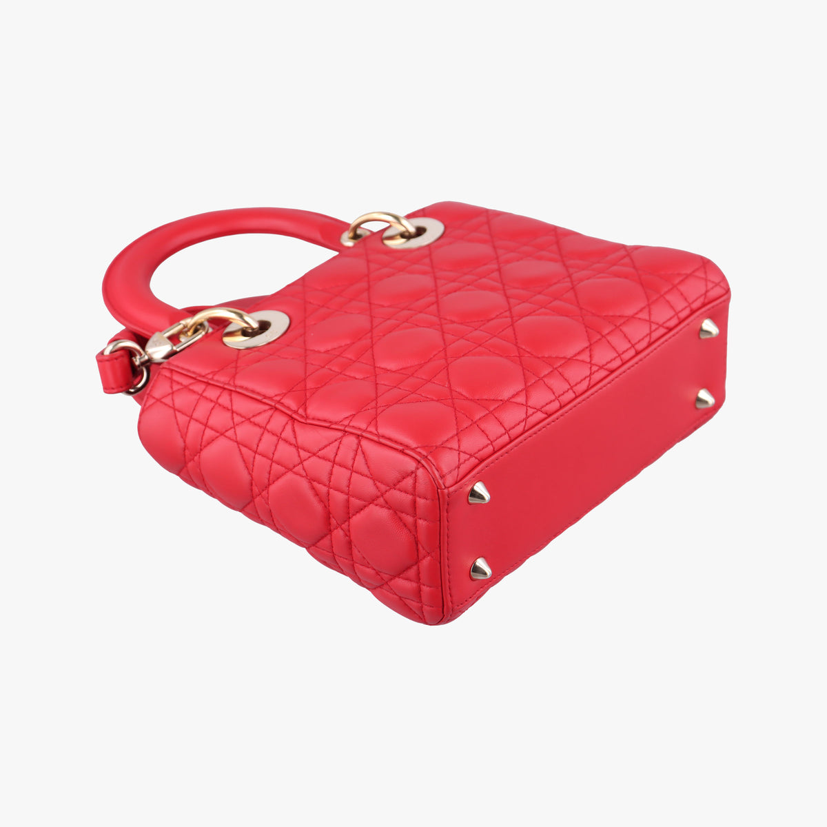 Pre-owned Christian Dior Lady Dior Red lambskin  shoulderbag | stylenewstar