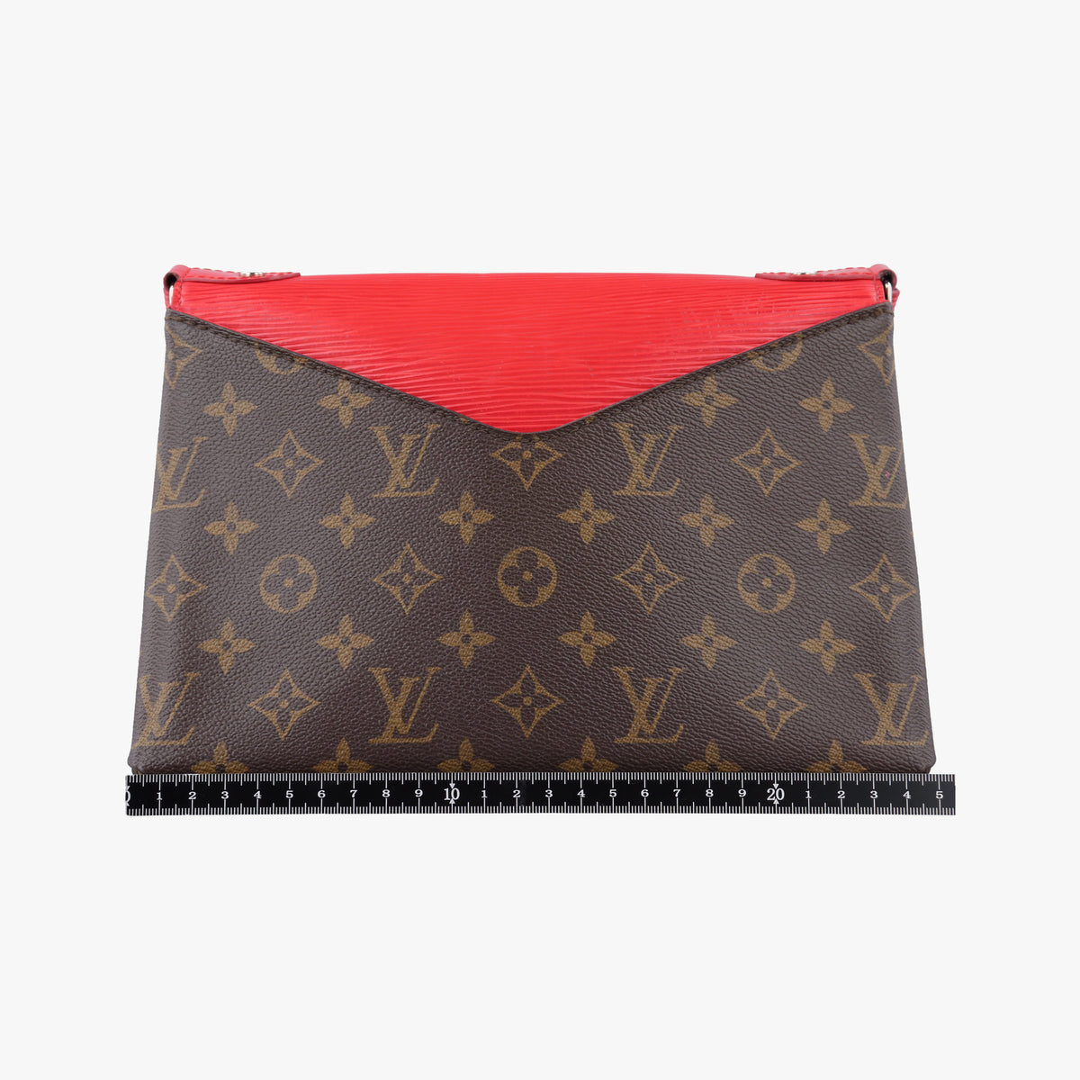 Vintage Louis Vuitton SAINT MICHEL brown×COQUELICOT Monogram Canvas×calf leather M44031 shoulderbag | stylenewstar