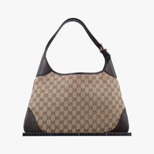 Pre-owned Gucci GG Canvas Punch Hobo Beige×brown Canvas×Leather 145781 shoulderbag | stylenewstar