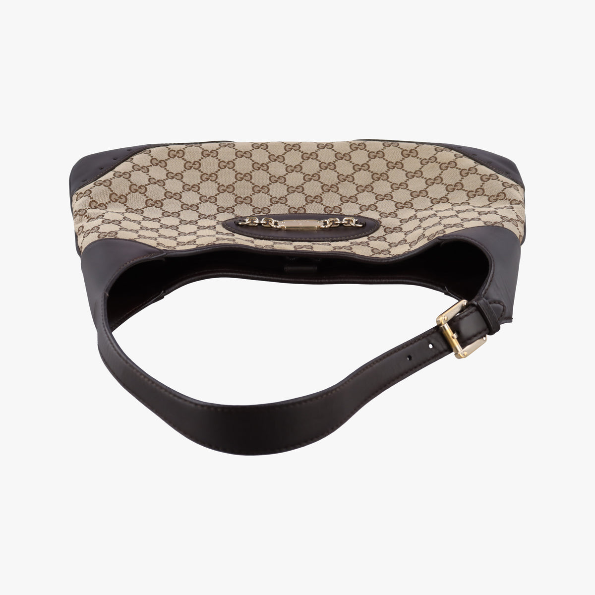 Pre-owned Gucci GG Canvas Punch Hobo Beige×brown Canvas×Leather 145781 shoulderbag | stylenewstar