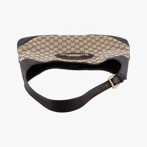 Pre-owned Gucci GG Canvas Punch Hobo Beige×brown Canvas×Leather 145781 shoulderbag | stylenewstar