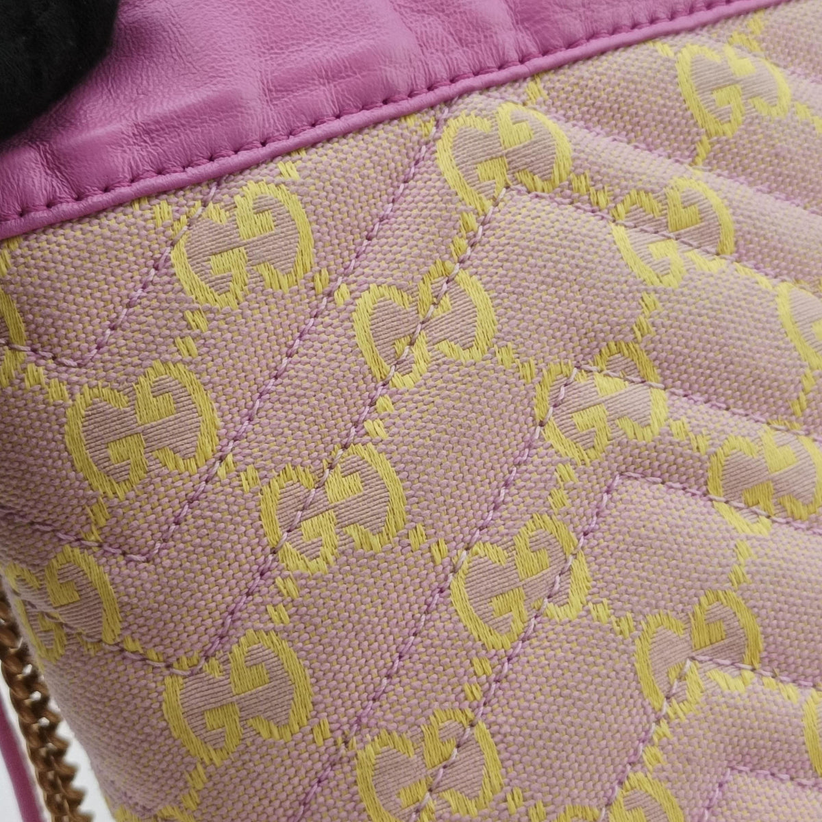 Pre-owned Gucci GG Marmont Purple  x Beige canvas 783175 shoulderbag | stylenewstar