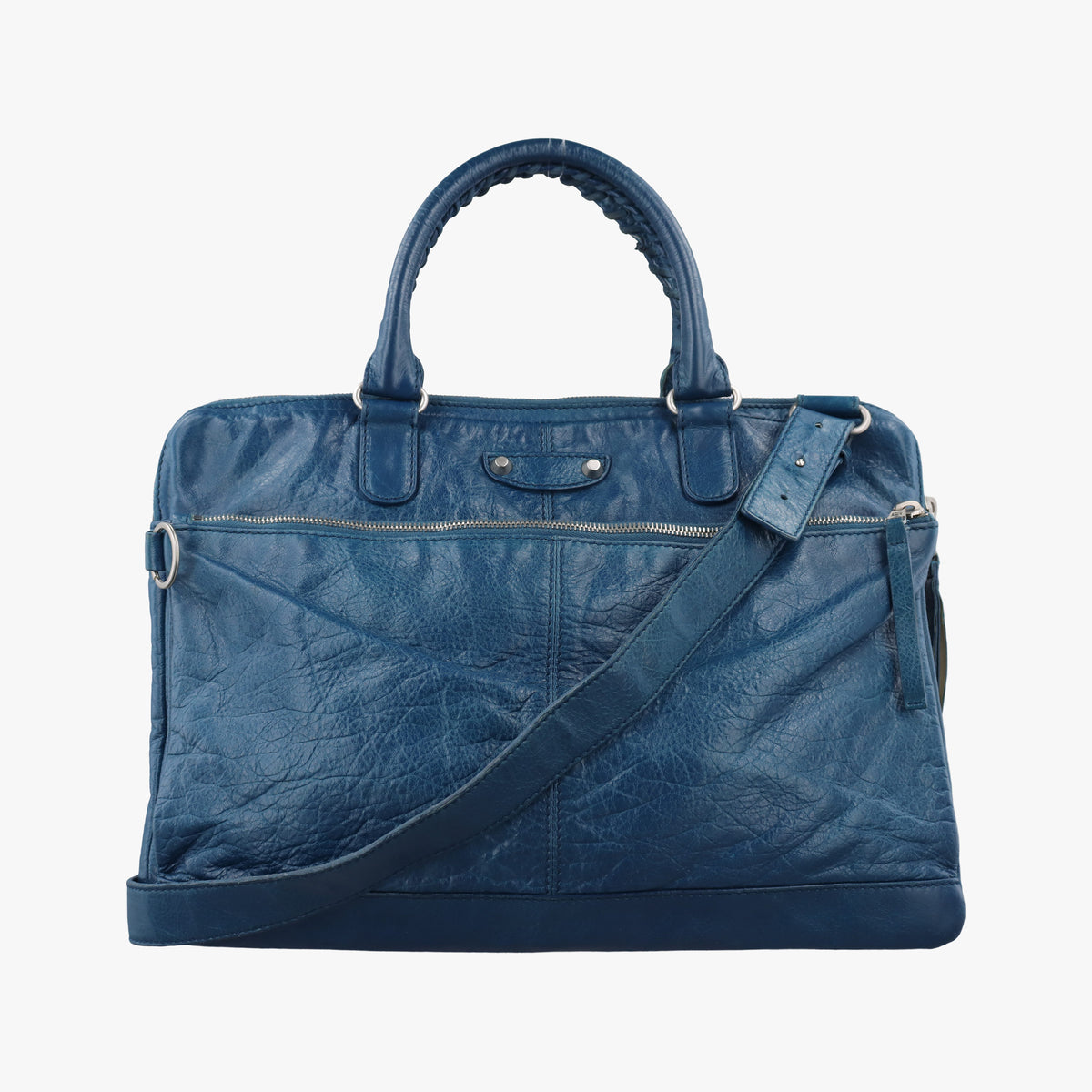 Pre-owned Balenciaga Giant City Blue Lambskin  shoulderbag | stylenewstar
