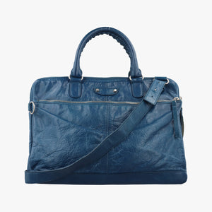 Pre-owned Balenciaga Giant City Blue Lambskin  shoulderbag | stylenewstar