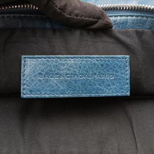 Pre-owned Balenciaga Giant City Blue Lambskin  shoulderbag | stylenewstar