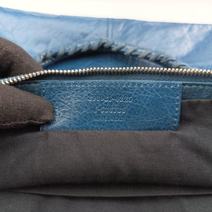 Pre-owned Balenciaga Giant City Blue Lambskin  shoulderbag | stylenewstar