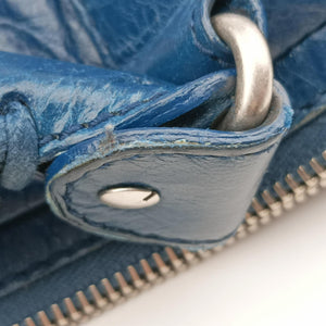 Pre-owned Balenciaga Giant City Blue Lambskin  shoulderbag | stylenewstar