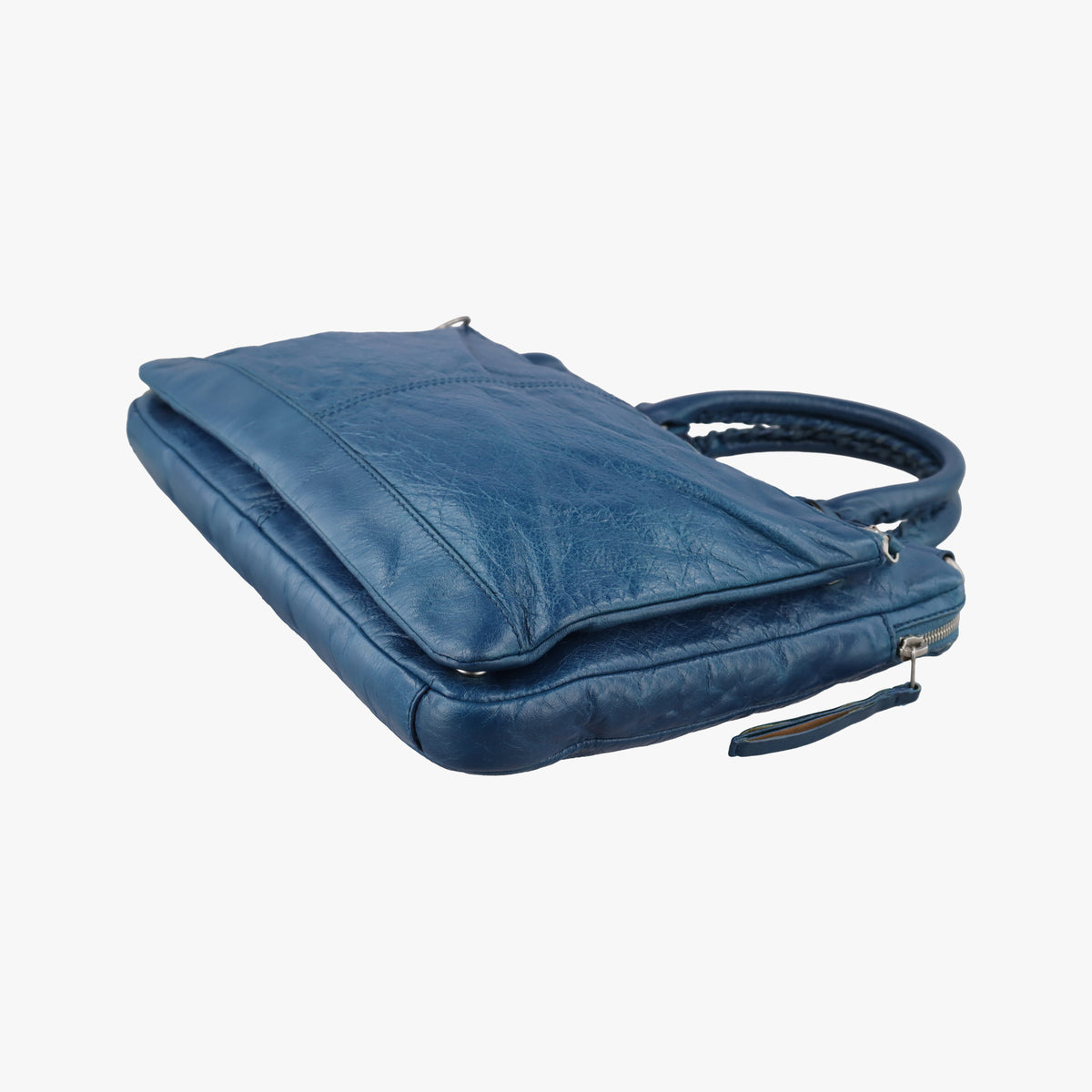 Pre-owned Balenciaga Giant City Blue Lambskin  shoulderbag | stylenewstar