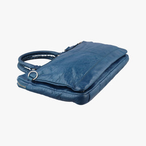 Pre-owned Balenciaga Giant City Blue Lambskin  shoulderbag | stylenewstar