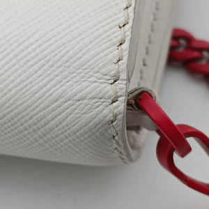 Secondhand Prada Cahier Heart and Flower White×red leather  shoulderbag | stylenewstar
