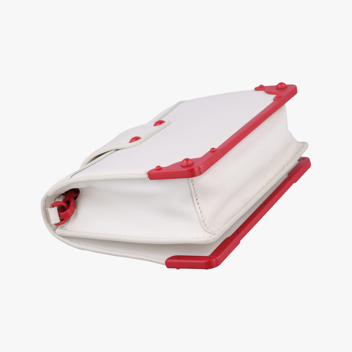 Secondhand Prada Cahier Heart and Flower White×red leather  shoulderbag | stylenewstar