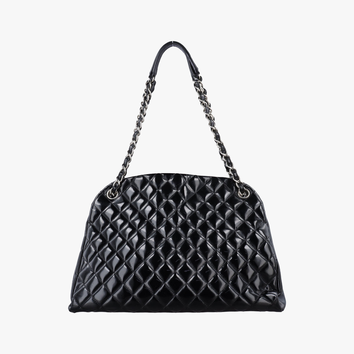 Pre-owned Chanel Mademoiselle Bowling Black Patent leather A50558 shoulderbag | stylenewstar