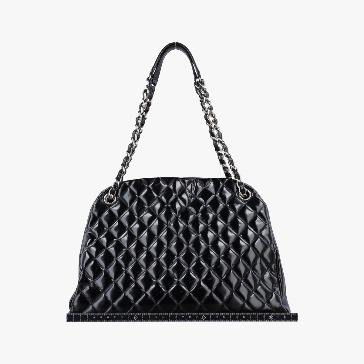 Pre-owned Chanel Mademoiselle Bowling Black Patent leather A50558 shoulderbag | stylenewstar
