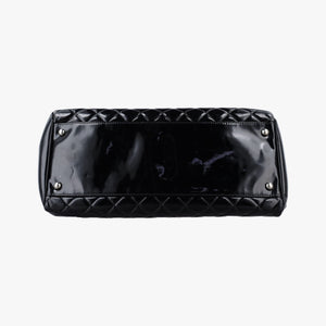 Pre-owned Chanel Mademoiselle Bowling Black Patent leather A50558 shoulderbag | stylenewstar