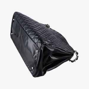 Pre-owned Chanel Mademoiselle Bowling Black Patent leather A50558 shoulderbag | stylenewstar
