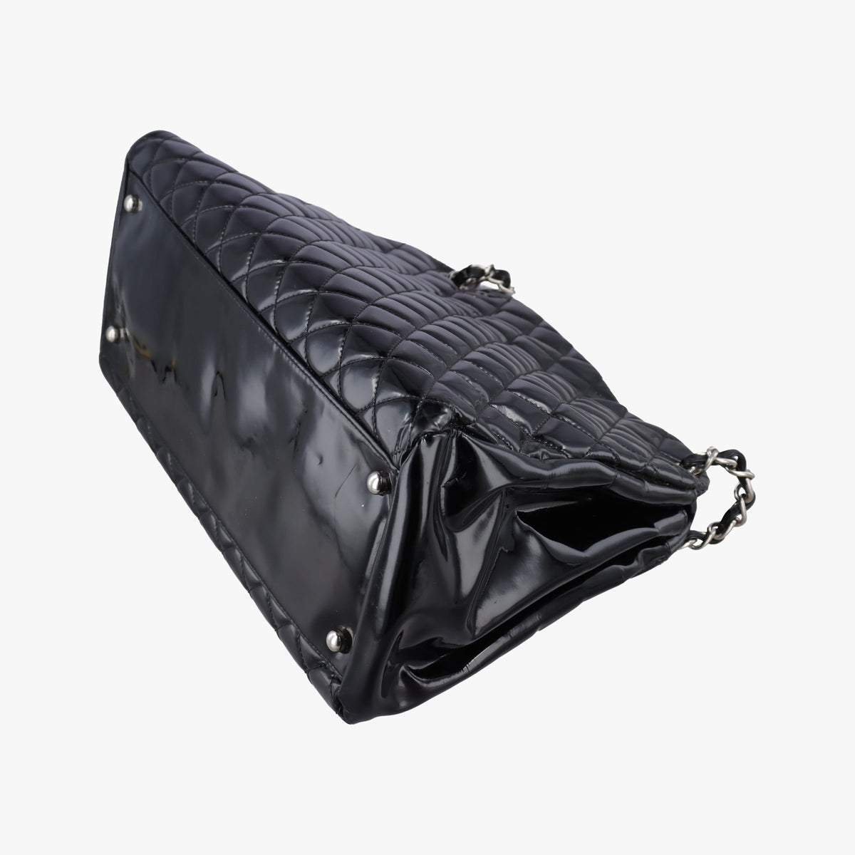 Pre-owned Chanel Mademoiselle Bowling Black Patent leather A50558 shoulderbag | stylenewstar