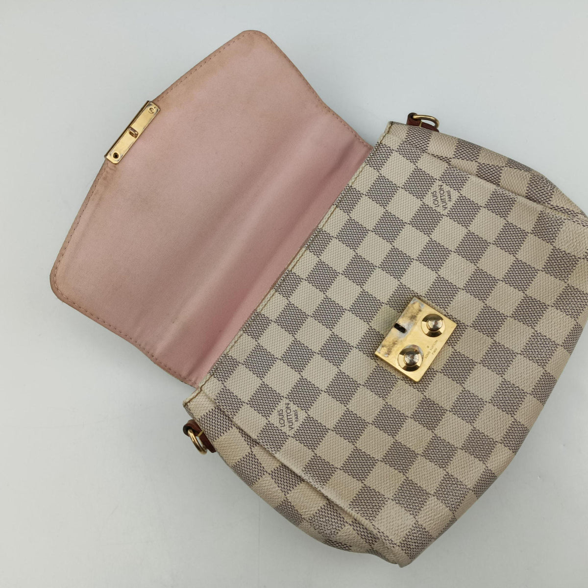 Secondhand Louis Vuitton CROISETTE Azur Damier Canvas N41581 shoulderbag | stylenewstar