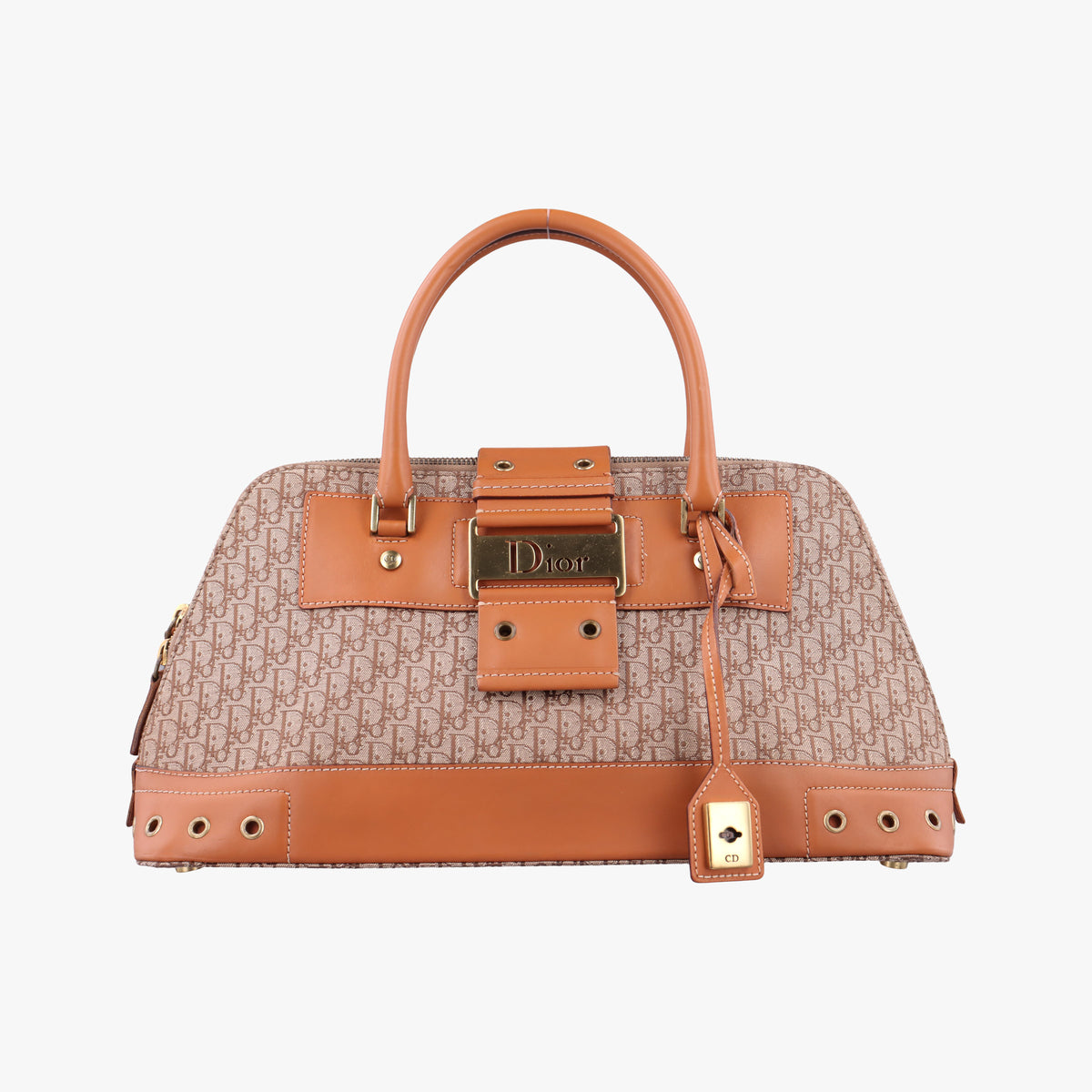 Vintage Christian Dior Street Chic Trotter Brown canvas×leather  handbag | stylenewstar