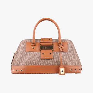Vintage Christian Dior Street Chic Trotter Brown canvas×leather  handbag | stylenewstar