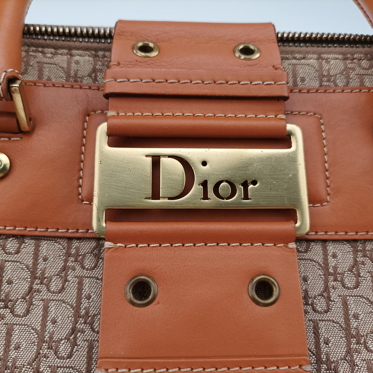 Vintage Christian Dior Street Chic Trotter Brown canvas×leather  handbag | stylenewstar