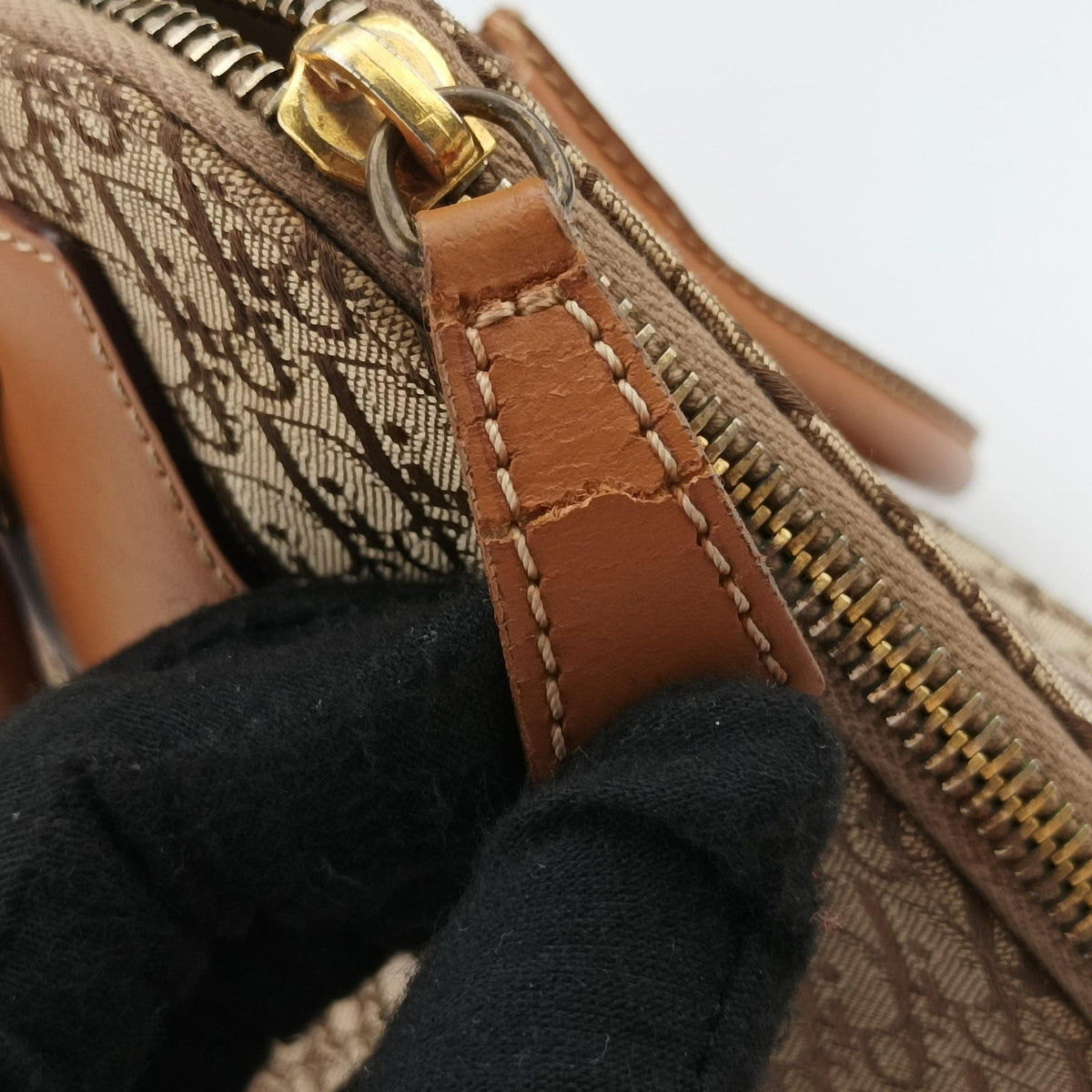 Vintage Christian Dior Street Chic Trotter Brown canvas×leather  handbag | stylenewstar