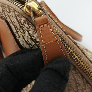 Vintage Christian Dior Street Chic Trotter Brown canvas×leather  handbag | stylenewstar