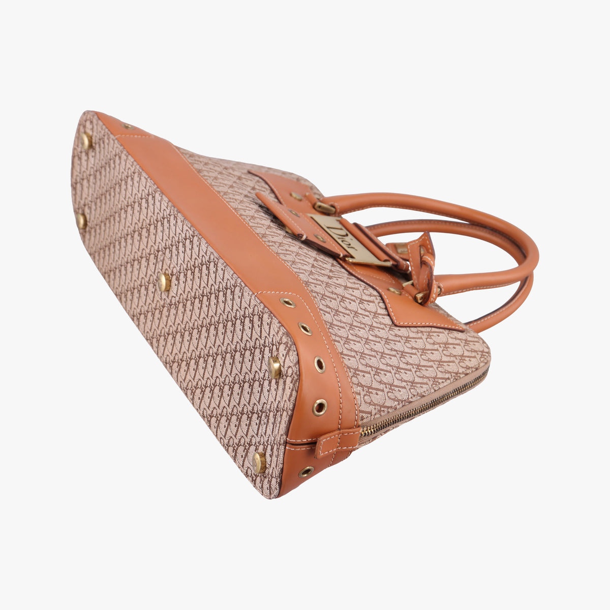 Vintage Christian Dior Street Chic Trotter Brown canvas×leather  handbag | stylenewstar