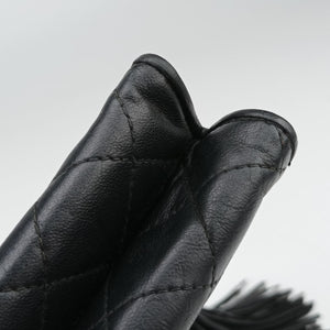 Pre-owned Chanel Matelasse fringe Black Lambskin  shoulderbag | stylenewstar