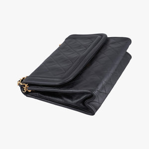 Pre-owned Chanel Matelasse fringe Black Lambskin  shoulderbag | stylenewstar