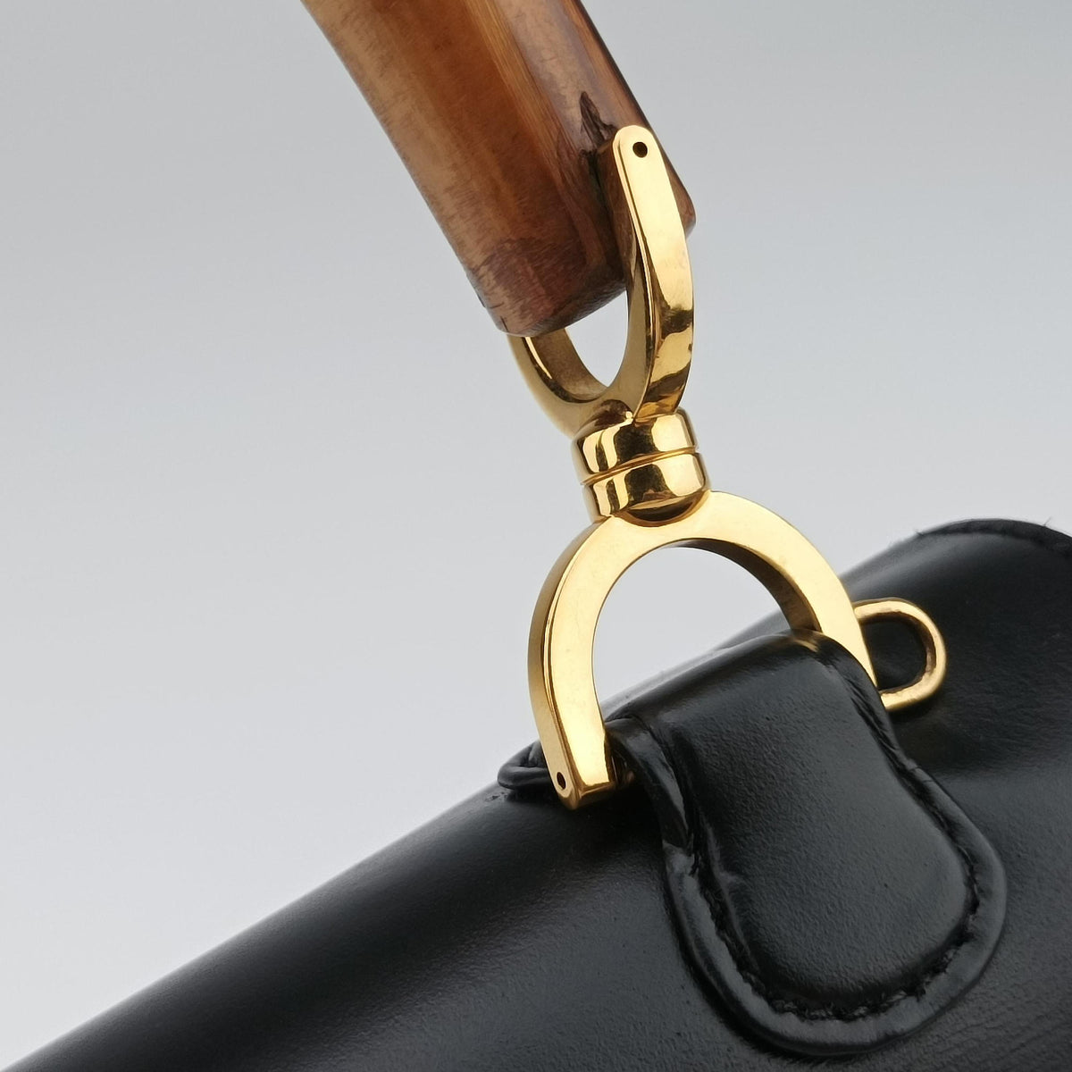 Pre-owned Gucci Bamboo Black Leather 000-21 shoulderbag | stylenewstar