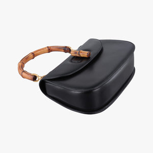 Pre-owned Gucci Bamboo Black Leather 000-21 shoulderbag | stylenewstar
